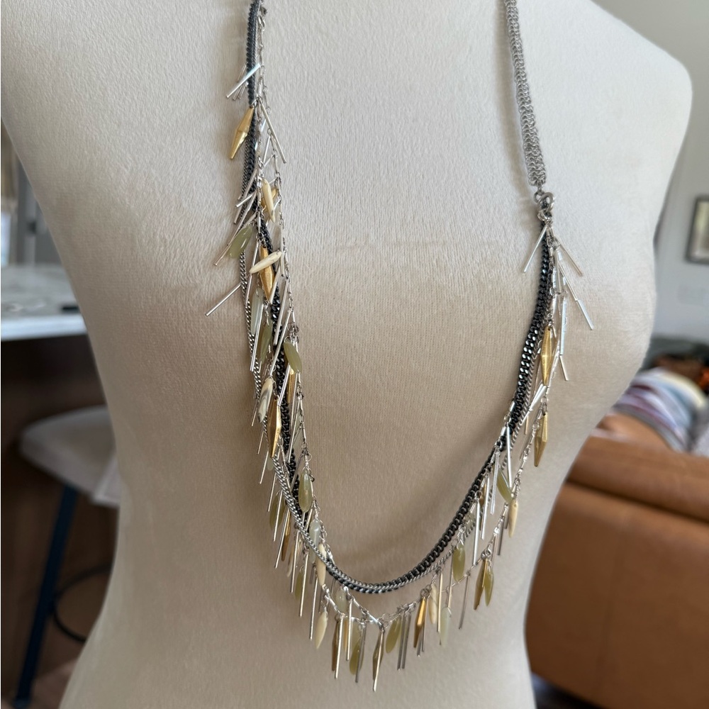 Stella & Dot Elegant Gold and Silver Layered Necklace - Picture 3 of 6